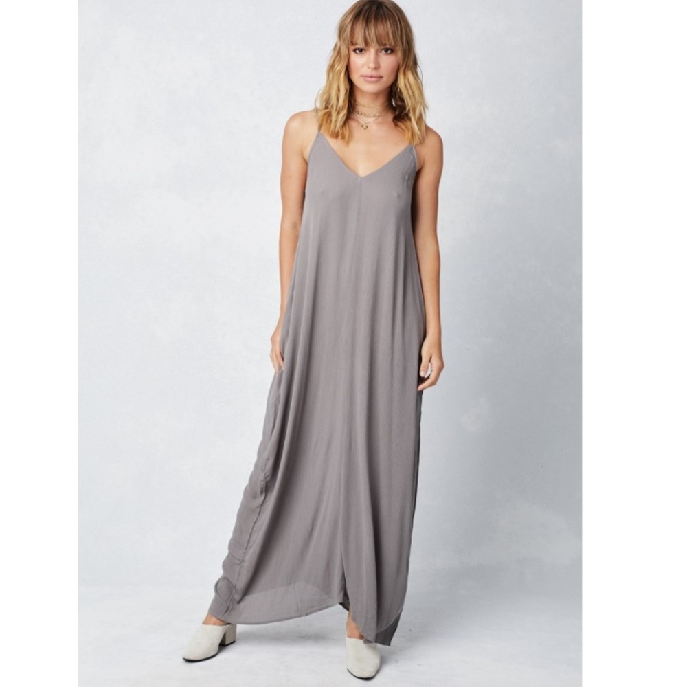 NWT LOVE STITCH Gray Cocoon Maxi Dress S/M M/L